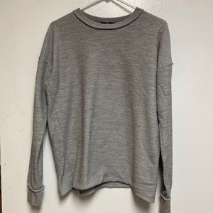 MISGUIDED grey distressed crew neck